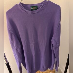 Alan Paine England Purple Cotton Crewneck Sweater Men’s Large-Preowned